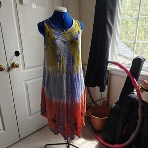 Colorful Asymmetrical Sleeveless Dress